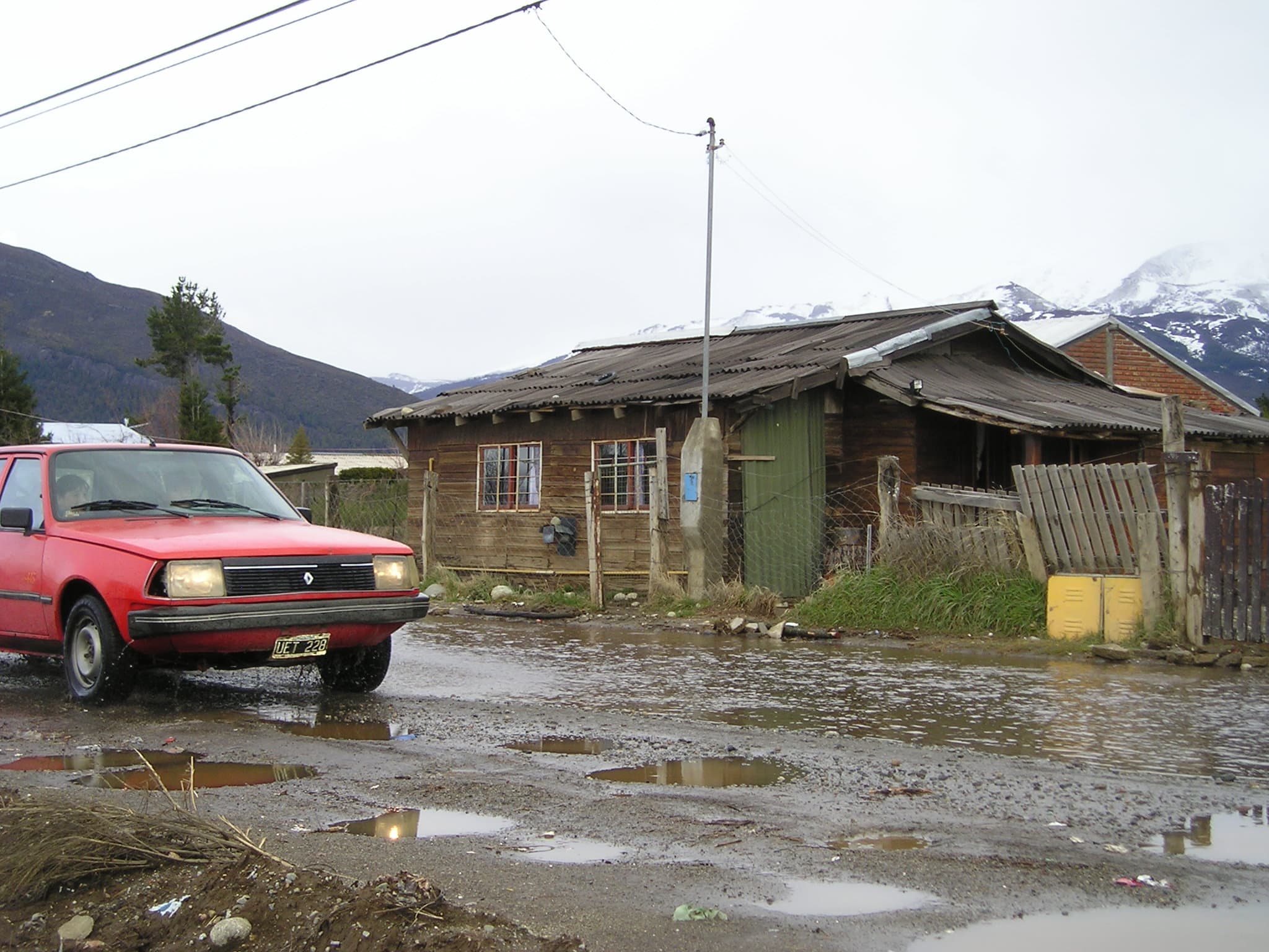 Agua en los bordes de la postal